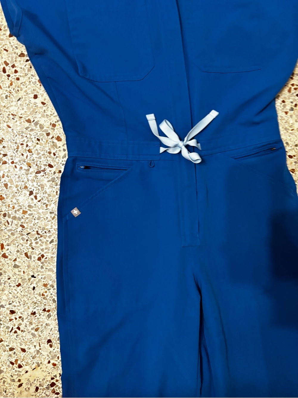 Figs Rafaela wide leg scrub jumpsuit royal blue small - Picture 5 of 12